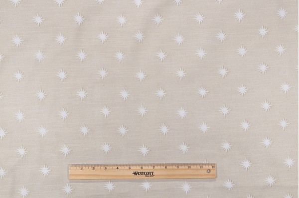 Sample of PK Lifestyles Starry Printed Cotton Drapery Fabric in Twine 