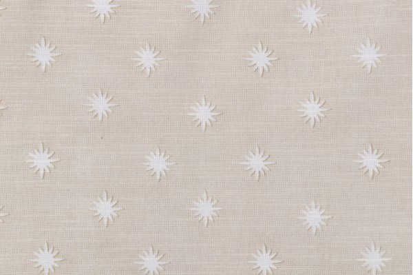 Sample of PK Lifestyles Starry Printed Cotton Drapery Fabric in Twine 