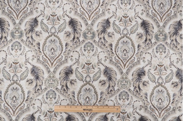PK Lifestyles Twin Tigers Printed Cotton Drapery Fabric in Hemp 