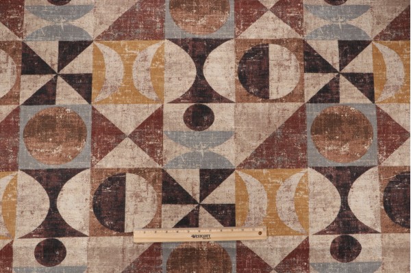 PK Lifestyles Take Form Printed Cotton Blend Drapery Fabric in Espresso 