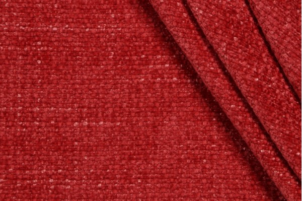 Sample of P Kaufmann Asteria Performance Woven Chenille Upholstery Fabric in Scarlet 
