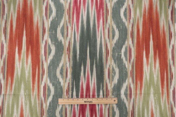P Kaufmann Jalakara Printed Cotton Drapery Fabric in Seaspray 