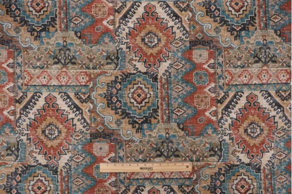 Sample of Covington Parry Printed Cotton Blend Drapery Fabric in 385-Santa Fe 
