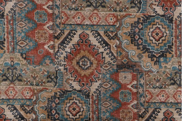 Sample of Covington Parry Printed Cotton Blend Drapery Fabric in 385-Santa Fe 