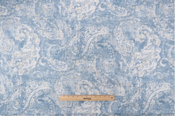 Covington Tear Drop Printed Cotton Blend Drapery Fabric in 50-Bluebell 