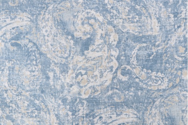 Covington Tear Drop Printed Cotton Blend Drapery Fabric in 50-Bluebell 
