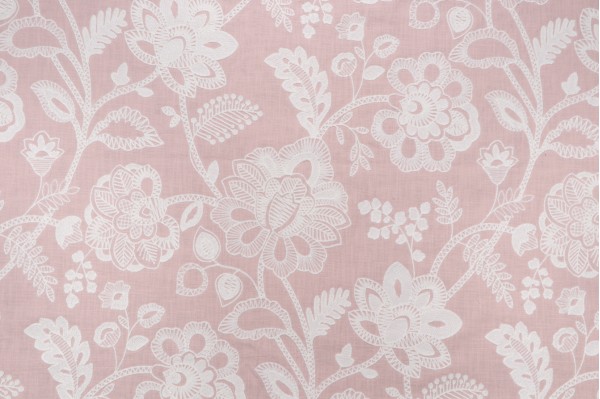 Covington So Crewel Embroidered Drapery Fabric in 7-Blush 