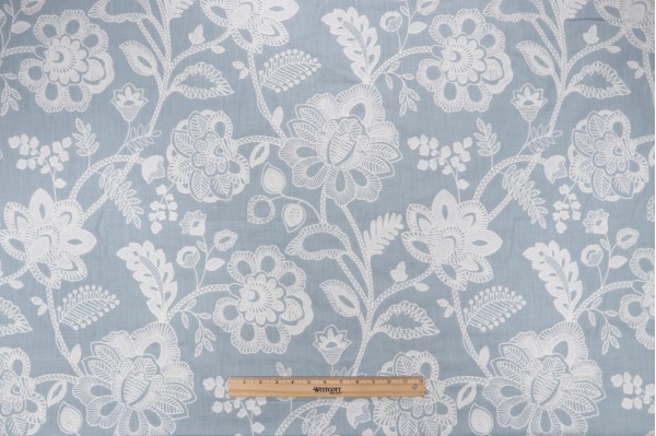 Covington So Crewel Embroidered Drapery Fabric in 592-Spa 