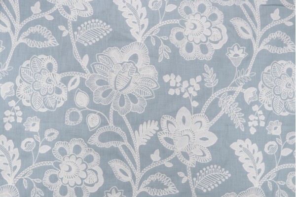 Covington So Crewel Embroidered Drapery Fabric in 592-Spa 