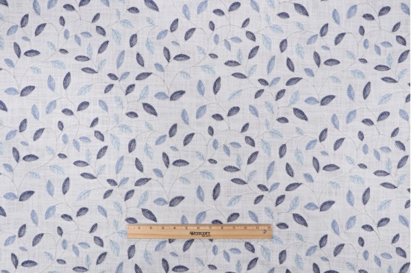 Hilary Farr Ivy Embroidered Drapery Fabric in 51-Denim for Covington 