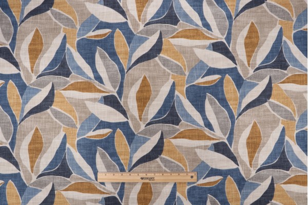 Sample of Covington Artemis Printed Cotton Drapery Fabric in 54-Sapphire 