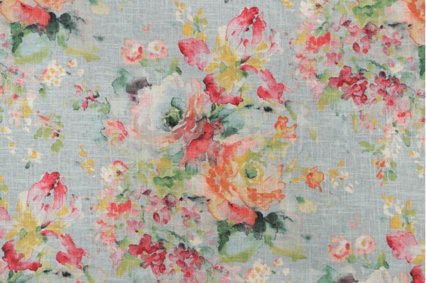 Covington MacBeth Printed Linen Blend Drapery Fabric in 513-Eggshell Blue 