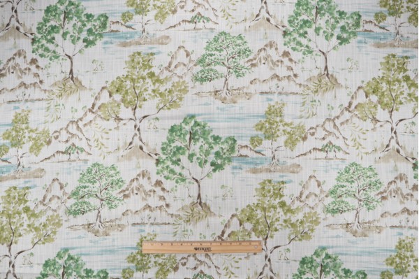 Covington Hikaru Printed Cotton Drapery Fabric in 216-Willow 