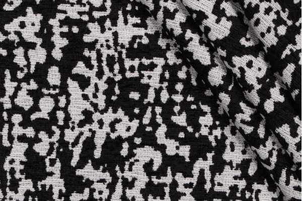 Covington New Modisette Woven Chenille Upholstery Fabric in 916-Ebony/Ivory 
