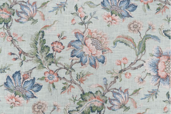 Click for Covington Sturbridge Printed Linen Blend Drapery Fabric in 29-Seafoam  Covington Sturbridge Printed Linen Blend Drapery Fabric in 29-Seafoam