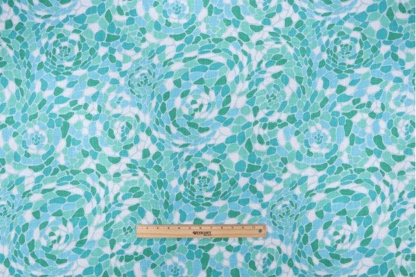 Covington Composition Printed Cotton Drapery Fabric in 24-Seaglass 