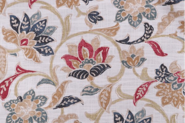 Sample of Covington Indra Printed Cotton Blend Drapery Fabric in 349-Vintage Red 