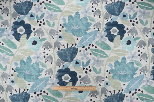 Click for Covington Emma Printed Cotton Blend Drapery Fabric in 511-Dream Blue  Covington Emma Printed Cotton Blend Drapery Fabric in 511-Dream Blue