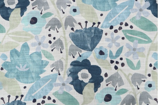 Click for Covington Emma Printed Cotton Blend Drapery Fabric in 511-Dream Blue  Covington Emma Printed Cotton Blend Drapery Fabric in 511-Dream Blue