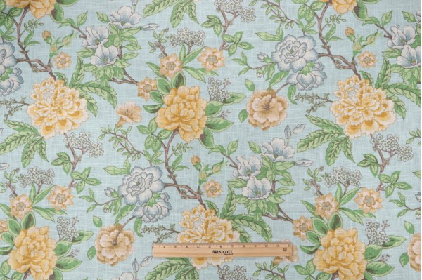 Covington Amesbury Printed Linen Blend Drapery Fabric in 503-Serenity 