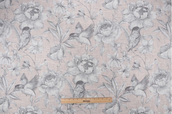 Click for Covington Colibri Printed Linen Blend Drapery Fabric in 7-Blush  Covington Colibri Printed Linen Blend Drapery Fabric in 7-Blush