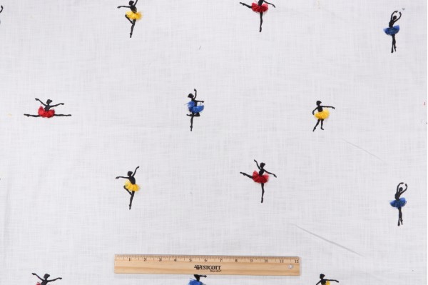 Sample of Covington Tiny Dancer Embroidered Drapery Fabric in 397-Primary 