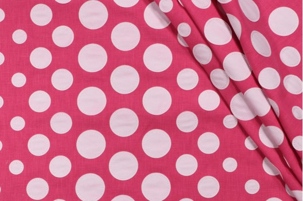 Sample of Hilary Farr Cirque Du Hilary Applique Embroidered Drapery Fabric in 722-Fuchsia for Covington 
