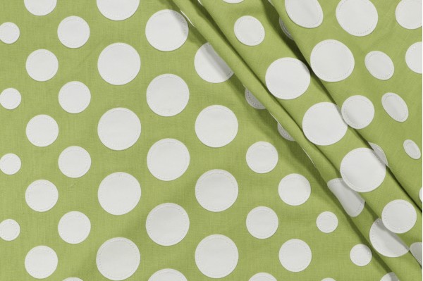 Sample of Hilary Farr Cirque Du Hilary Applique Embroidered Drapery Fabric in 200-Avocado for Covington 