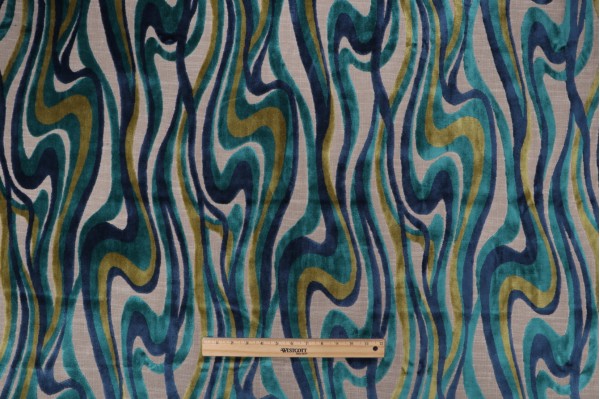 Covington Sway Velvet Upholstery Fabric in 524-Mediterranean Blue 
