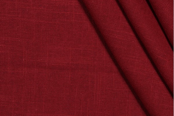 Covington Jefferson Linen Woven Drapery Fabric in 405-Cranberry 