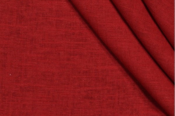 Sample of Covington Jefferson Linen Woven Drapery Fabric in 300-Henna Red 