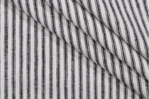 Waverly Pisa Stripe Woven Upholstery Fabric in Domino