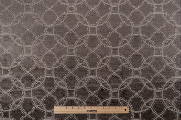 PK Lifestyles Lavish Grospoint Velvet Upholstery Fabric in Charcoal