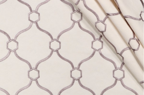 Vera Embroidered Decorator Fabric in Natural