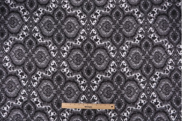 Harriman Woven Chenille Upholstery Fabric in Black/White