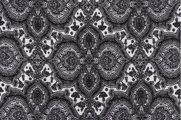 Harriman Woven Chenille Upholstery Fabric in Black/White