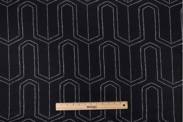 Sunbrella Dotted Geo 145800-0001 Woven Solution Dyed Acrylic Outdoor Fabric in Navy