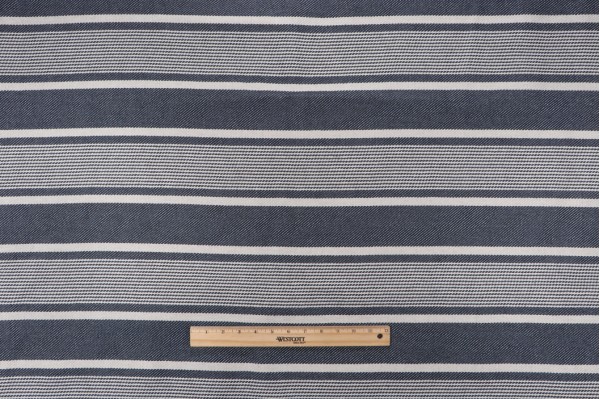 Stripe Woven Upholstery Fabric in Midnight Blue