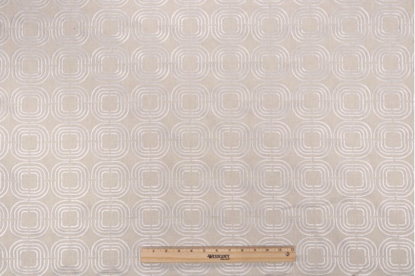 Click for 1 Yards PK Lifestyles Chain Reaction Embroidered Drapery Fabric in Linen PK Lifestyles Chain Reaction Embroidered Drapery Fabric in Linen