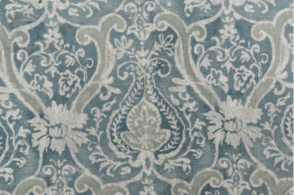PK Lifestyles Sarasa Printed Linen Blend Drapery Fabric in Lagoon