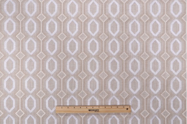 Waverly Maisie Embroidered Drapery Fabric in Linen