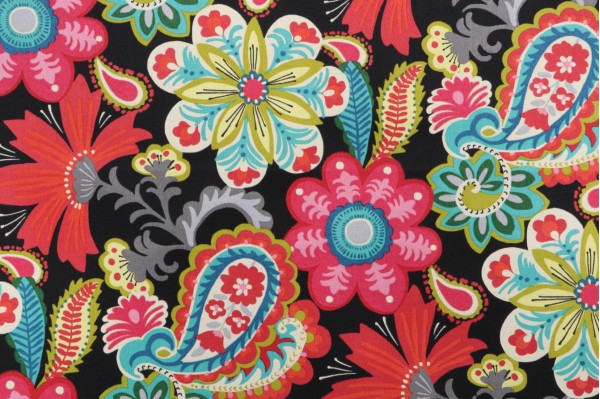 PK Lifestyles Flower Child Printed Polyester Outdoor Fabric in Spectrum