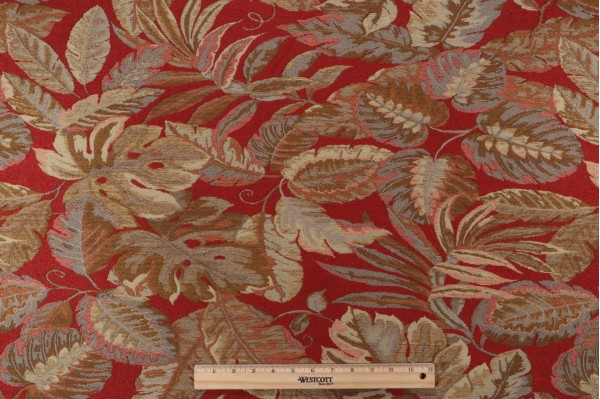 Tropic Woven Solution Dyed Acrylic Outdoor Fabric in Coral