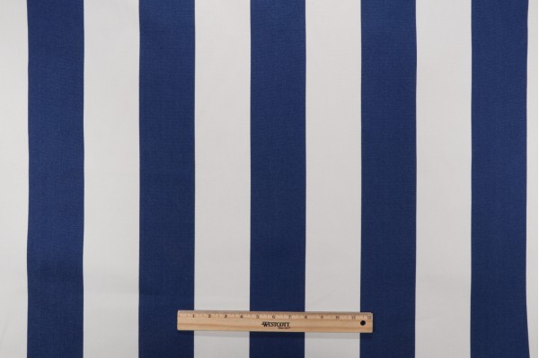 Bella Dura Home Cabana Stripe Woven High UV Polyester Outdoor Fabric in Royalty Blue