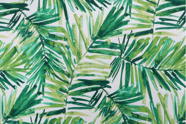 Bryant Fabrics Coastal Palm Printed Polyester Outdoor Fabric in Green Leaf