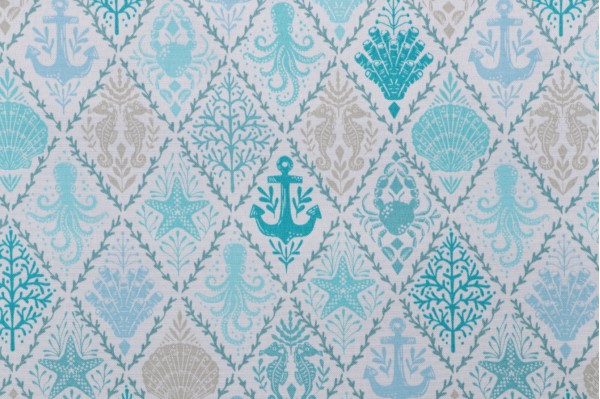 Bryant Fabrics Cloister Printed Polyester Outdoor Fabric in Sea Mist