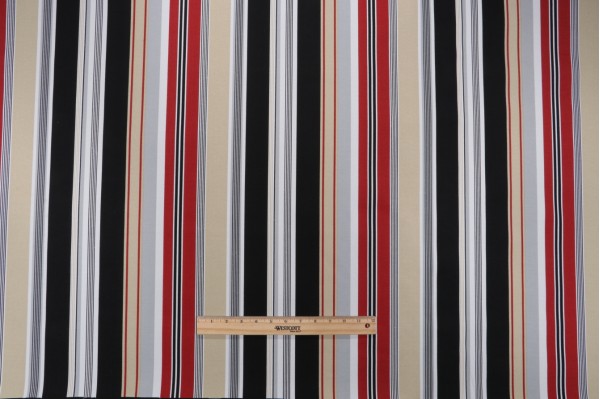 Bryant Fabrics Hudson Stripe Printed Polyester Outdoor Fabric in Bistro