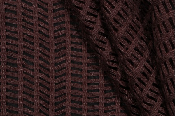 1 Yard Scalamandre Sheer Woven Drapery Fabric in Chocolate