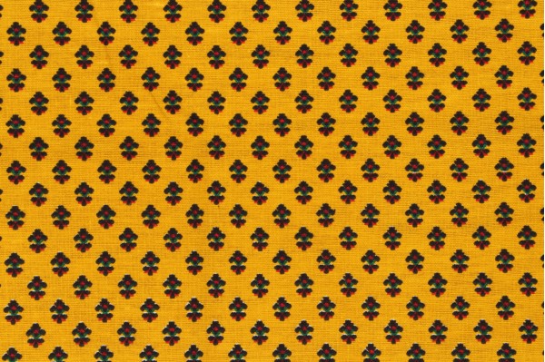 Scalamandre Ditz Printed Cotton Drapery Fabric in Gold/Multi