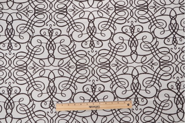 Click for 1.5 Yards Scalamandre Scrollwork Woven Upholstery Fabric in Espresso Scalamandre Scrollwork Woven Upholstery Fabric in Espresso